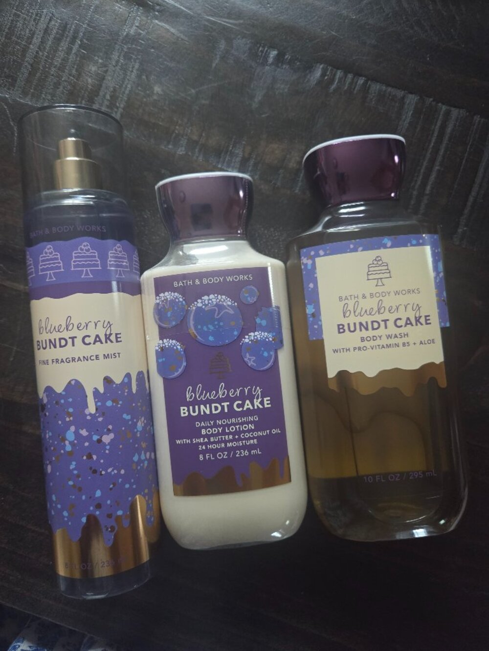 Bath & Body Works Blueberry Bundt Cake Full Size Bundle HTF